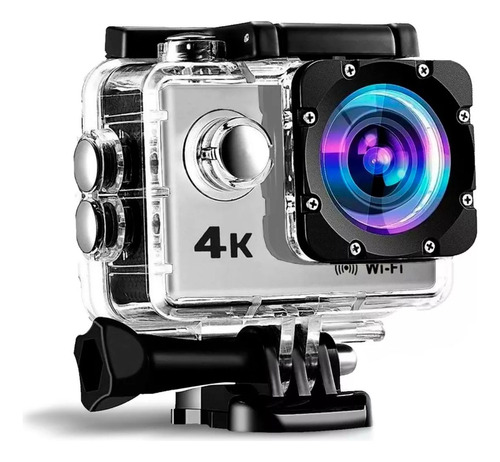 Camara Deportiva Sumergible Kimhi Con Wifi Video 4k Ultra Hd De Accion 16mp Color Plateado