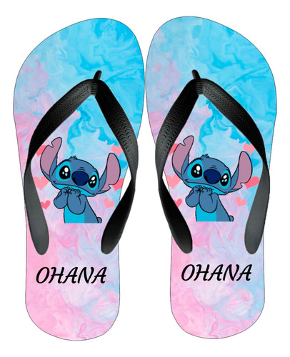 Chinelo Ohana Infantil Personalizado Lilo Stitch Animado