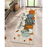 Alfombra De Pasillo De Otoño De 2x6ft Calabazas Felice...