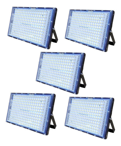 5 Pz Reflector Led 200w (2000w) Exterior Alta Potencia Slim