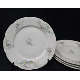 Manyantiques Juego De 4 Platos Playos Porcelana Limoges