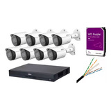 Kit Nvr 8mp 8ch, 8 Bullet 2mp Poe, Hd 3tb, Utp Cat6 Exterior