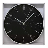 Reloj De Pared Moderno Grande Minimalista Clásico Quartz Color De La Estructura Blanco Color Del Fondo Negro