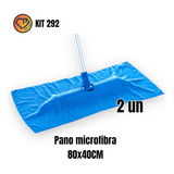 Kit 292- 2 Panos Chão Microfibra Furo Central Rodo Mop 80x40