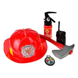 Set Bombero Casco Herramientas Para Niños Juguete Bombero