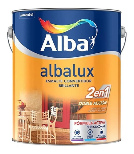 Convertidor De Óxido Albalux 2 En 1 Amarillo 4 Lts Color Blanco