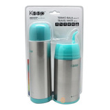 Set Termo Bala 500ml + Mate 400ml Celeste Keep - Shopyclick