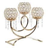 1 3 Arms Crystal Candlestick Tea Light Candelabra