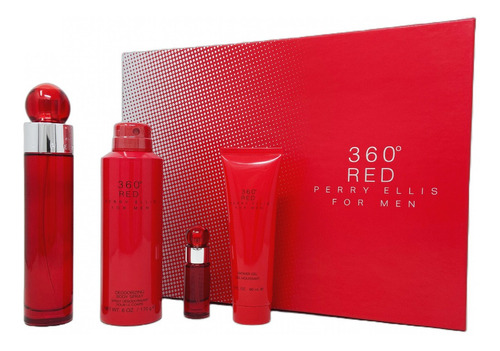 Perry Ellis 360 Red Set De 4 Pz Con Mini Para Hombre