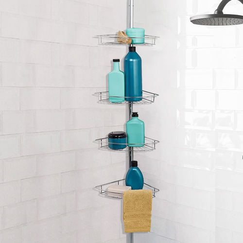 Organizador Esquinero Baño Ducha Metálico Inoxidable Ajuste