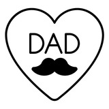 Sticker Calcomanias Automovil Laptop Love Dad Bigote