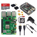 Kit Raspberry Pi4 8gb C/ Case Acrílico+cartão 64gb, Completo