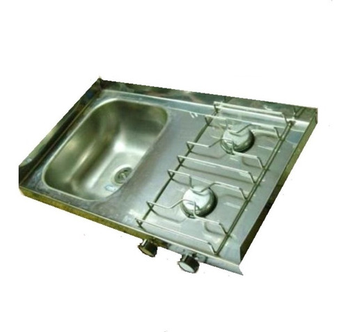 Mesada Para Motorhome Acero Inox 2 Anafe 40x70 C Respaldo