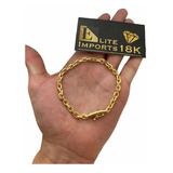 Pulseira Masculina Cadeado 5mm Banhado A Ouro 18k Luxo