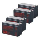 Kit 4 Baterias 7.2ah 12v Csb Sms No-break Net4+ 1400va Top