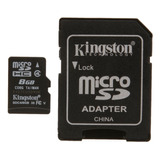 Memoria Sd Kingston 8 Gb 100 Mb / S Con Adaptador