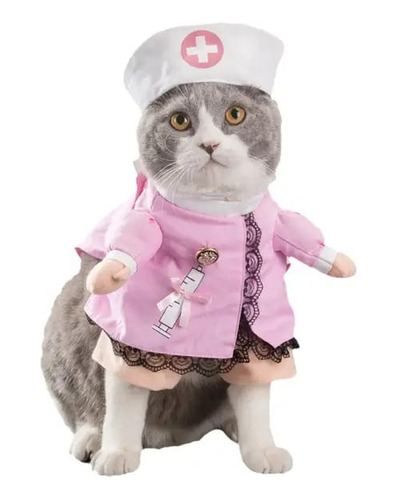Disfraz Para Perro Y Gato Diseño Enfermera Halloween Mascota
