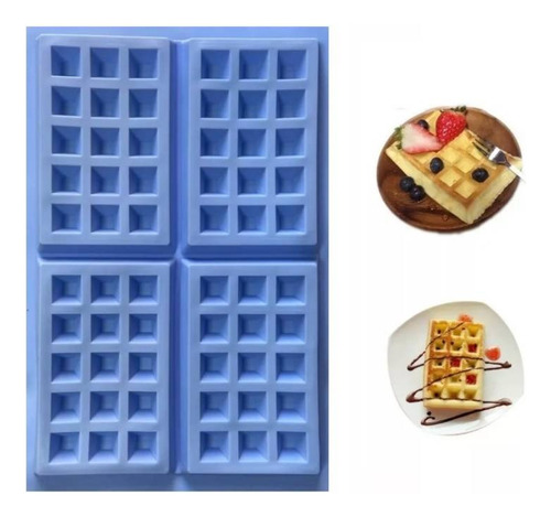 Molde Silicona Waffles, Chocolatina Reposteria Jabones Velas