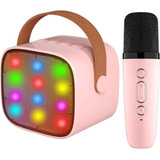 Parlante Yll Karaoke, Con Micrófono, Rosa, Con Bluetooth