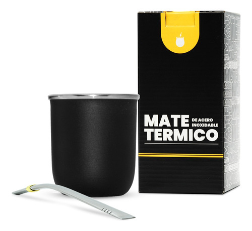 Mate Termico + Bombilla De Acero Inoxidable Premium