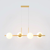 Lustre Pendente Linear Orbit Moderno 4 Globos Sala De Jantar