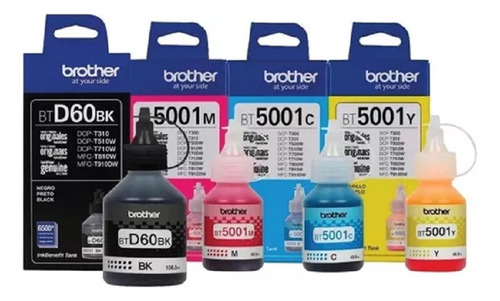 Combo Tintas Brother D60bk 5001  4 Colores Originales