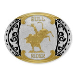 Fivela Country Touro  Bull Rider - Tam G - 12149f Pd