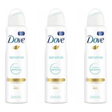 Kit C/03 Dove Sensitive Desodorante Aerosol Feminino 89g