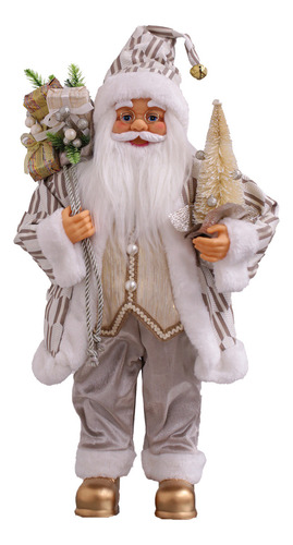 Papai Noel Boneco Decoração Natal Luxo 40cm Vários Modelos Cor Dourado-nude