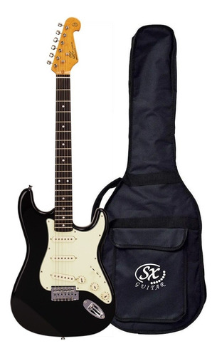 Guitarra Eléctrica Stratocaster Sx Sst62+ Black Con Funda