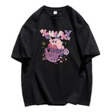 Camiseta De Bonito Estampado Kirby Sentado En Planeta