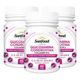 3 Glucosamina Condroitina Collagen Tp2 60caps Vitaminas