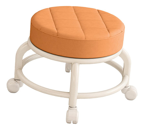 Silla Con Asiento De Ruedas Taburete De Pedicura Naranja E