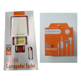 Kit Carregador Antigo V8 E Fone  Hmaston 