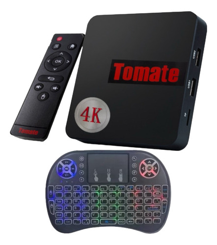 Tv Box Tomate Anatel Hd 4k Android Wifi Mini Teclado Rgb