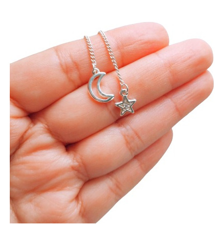 Pulsera Luna Estrella Regulable Plata 925 Italiana Garantía 