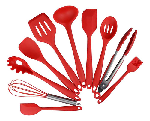 10 Pedaço Conjunto Utensílio De Cozinha Colher De Silicone