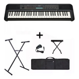 Combo Teclado Yamaha Psr E273 +fuente Soporte Banqueta Funda