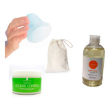 Ventosa Xl Silicona + Crema Celulitis + Aceite Dreno Cuerpo