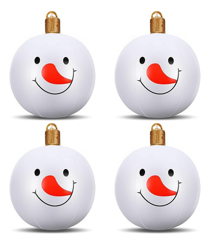 4 Bolas De Navidad Inflables Gigantes De 24 Pulgadas Muñeco