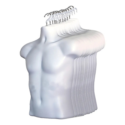 Maniquí Exhibidor Torso Hueco Caballero Plastico, 12 Piezas Color Blanco | Envío gratis