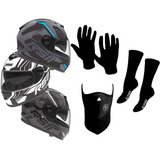 Casco Hawk Rs11 Revo + Guantes + Mascara + Medias Pp - Sti