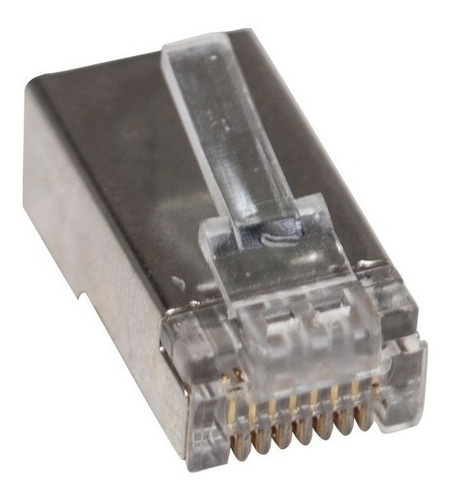 Conector De Red Plug Rj45 Cat 6 X 50 Und Metálico Blindado