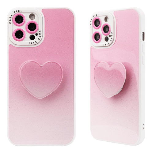 Kit Funda Case + Soporte Corazón + Mica 9d Para Huawei