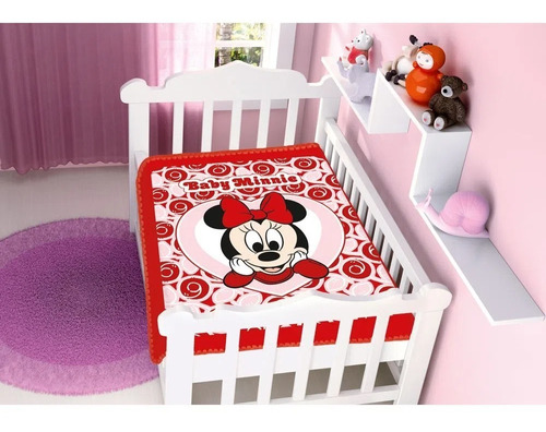 Cobertor Raschel Infantil Disney Baby Minnie Rosa Bebê 10403