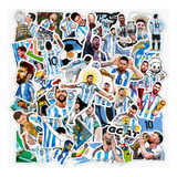 Messi Futbol 50 Calcomanias Stickers Pvc Contra Agua Leo