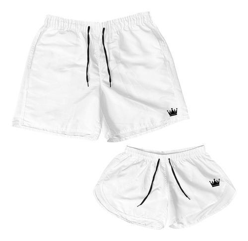 Kit Mozão Conjunto Short Casal Praia Reveillon Branco Oferta