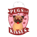 Pugs And Kisses Arte De Pared De Madera Pug Puppy Wall ...