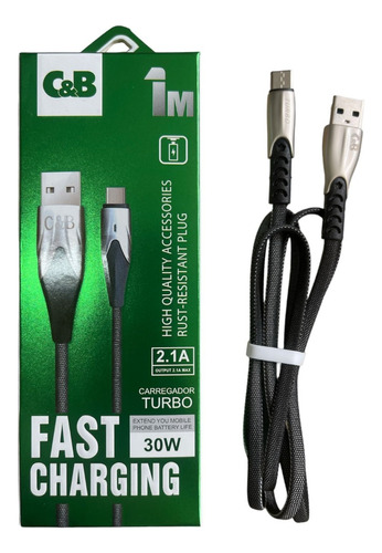 Kit 20 Cabo Usb Tipo C Turbo Reforçado Atacado