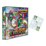 Álbum Pasta Fichário Pokemon + 10 Folhas Céus Evolução